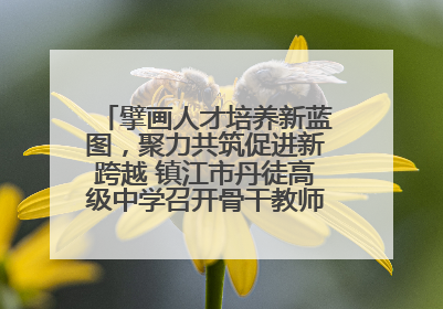 擘画人才培养新蓝图，聚力共筑促进新跨越 镇江市丹徒高级中学召开骨干教师培养大会