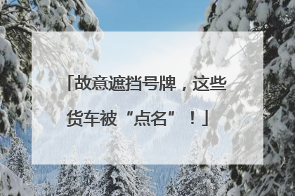 故意遮挡号牌，这些货车被“点名”！