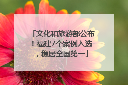文化和旅游部公布！福建7个案例入选，稳居全国第一