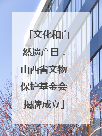 文化和自然遗产日：山西省文物保护基金会揭牌成立