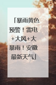 暴雨黄色预警！雷电+大风+大暴雨！安徽最新天气