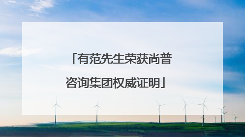 有范先生荣获尚普咨询集团权威证明