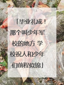 毕业礼成！那个叫少年军校的地方 学校祝人和少年们前程似锦