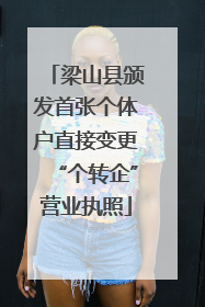梁山县颁发首张个体户直接变更“个转企”营业执照