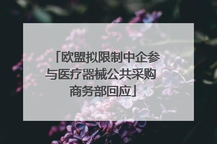 欧盟拟限制中企参与医疗器械公共采购 商务部回应