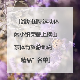 潍坊国际运动休闲小镇荣耀上榜山东体育旅游地点“精品”名单