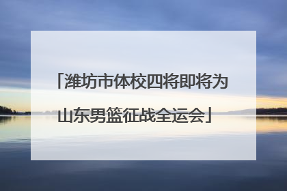 潍坊市体校四将即将为山东男篮征战全运会