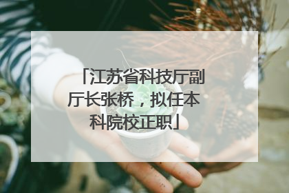 江苏省科技厅副厅长张桥，拟任本科院校正职