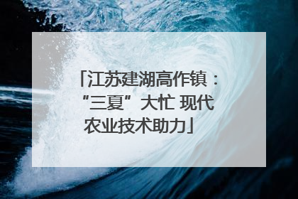 江苏建湖高作镇：“三夏”大忙 现代农业技术助力