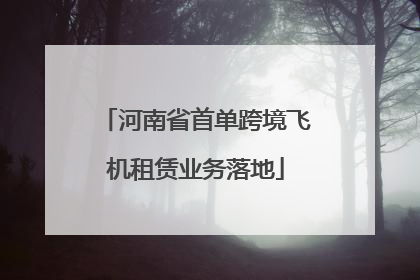 河南省首单跨境飞机租赁业务落地