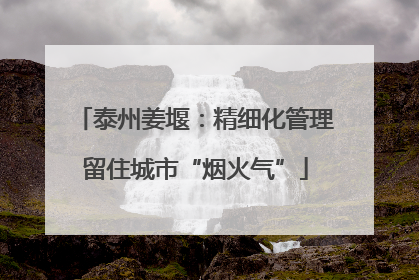 泰州姜堰：精细化管理留住城市“烟火气”