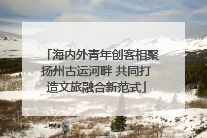 海内外青年创客相聚扬州古运河畔 共同打造文旅融合新范式