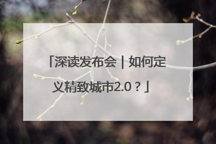 深读发布会｜如何定义精致城市2.0？