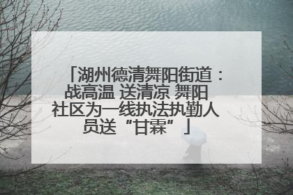 湖州德清舞阳街道：战高温 送清凉 舞阳社区为一线执法执勤人员送“甘霖”