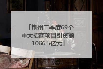 荆州二季度69个重大招商项目引资额1066.5亿元