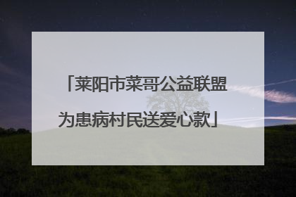 莱阳市菜哥公益联盟为患病村民送爱心款