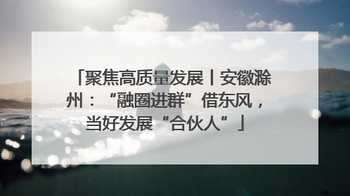 聚焦高质量发展丨安徽滁州：“融圈进群”借东风，当好发展“合伙人”
