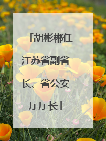 胡彬郴任江苏省副省长、省公安厅厅长