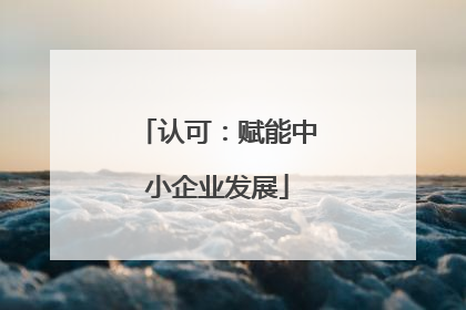 认可：赋能中小企业发展