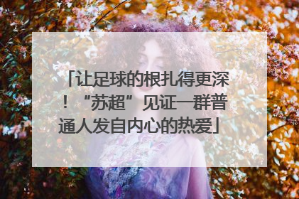 让足球的根扎得更深！“苏超”见证一群普通人发自内心的热爱
