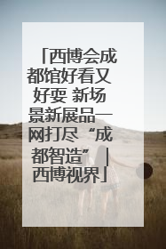 西博会成都馆好看又好耍 新场景新展品一网打尽“成都智造”｜西博视界