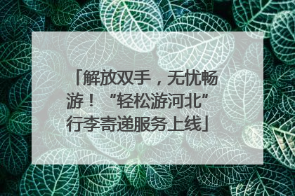 解放双手，无忧畅游！“轻松游河北”行李寄递服务上线