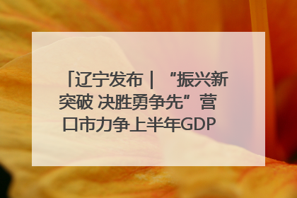 辽宁发布｜“振兴新突破 决胜勇争先”营口市力争上半年GDP增长6%左右
