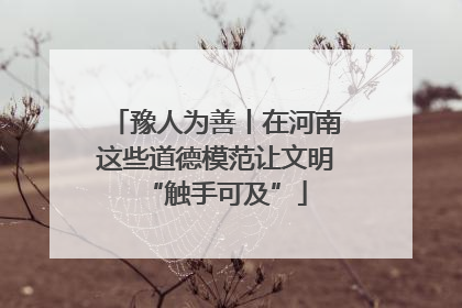 豫人为善丨在河南这些道德模范让文明“触手可及”