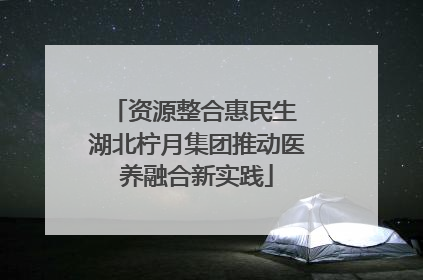 资源整合惠民生 湖北柠月集团推动医养融合新实践