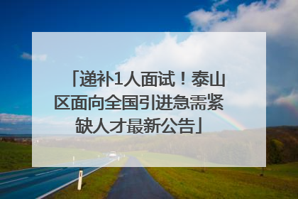 递补1人面试！泰山区面向全国引进急需紧缺人才最新公告