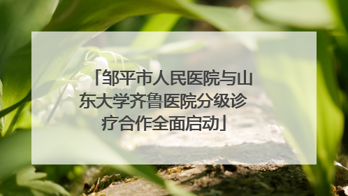 邹平市人民医院与山东大学齐鲁医院分级诊疗合作全面启动