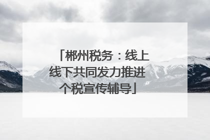 郴州税务：线上线下共同发力推进个税宣传辅导