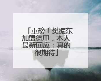 重磅！樊振东加盟德甲，本人最新回应：真的很期待