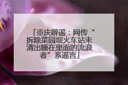 重庆辟谣：网传“拆除菜园坝火车站未清出睡在里面的流浪者”系谣言