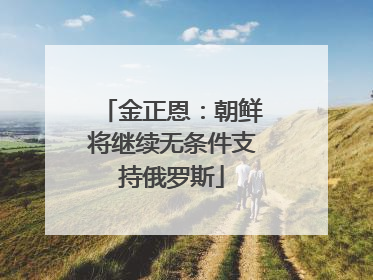 金正恩：朝鲜将继续无条件支持俄罗斯