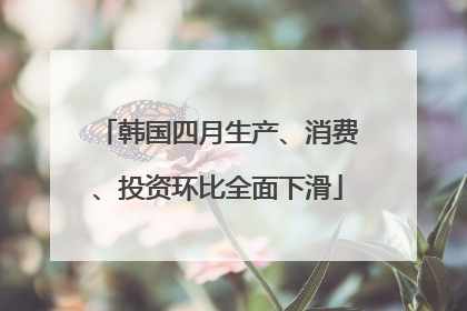 韩国四月生产、消费、投资环比全面下滑