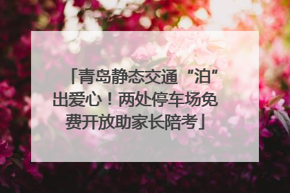 青岛静态交通“泊”出爱心！两处停车场免费开放助家长陪考