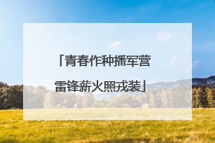 青春作种播军营 雷锋薪火照戎装