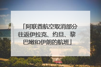 阿联酋航空取消部分往返伊拉克、约旦、黎巴嫩和伊朗的航班