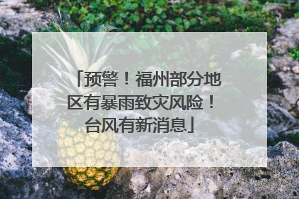 预警！福州部分地区有暴雨致灾风险！台风有新消息