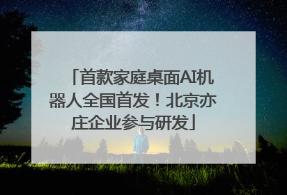 首款家庭桌面AI机器人全国首发！北京亦庄企业参与研发