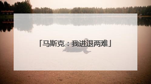马斯克：我进退两难