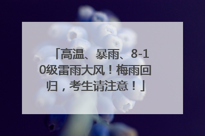高温、暴雨、8-10级雷雨大风！梅雨回归，考生请注意！