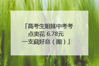 高考生姐妹中考考点卖花 6.78元一支藏好意（图）