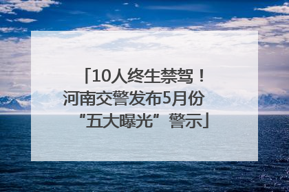 10人终生禁驾！河南交警发布5月份“五大曝光”警示
