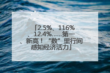 2.5%、116%、12.4%……第一、新高！“数”里行间感知经济活力