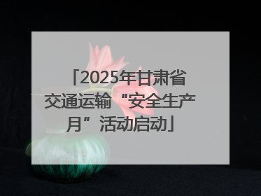 2025年甘肃省交通运输“安全生产月”活动启动