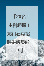 20名！本科起报！龙门石窟招聘讲解员啦！