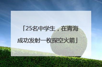 25名中学生，在青海成功发射一枚探空火箭