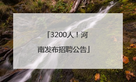 3200人！河南发布招聘公告